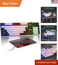 Ultimate RGB Backlit Gaming Keyboard and Mouse Set - USB Wired, Ergonomic Design