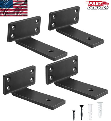 4 Pack Shelf Brackets 4 Inch Floating Shelf Bracket 1/5 Inch Thick Heavy Duty Hi