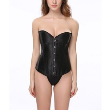 Luckywaqng Corsetto da donna in stile vintage con lacci, senza giarrettiere, con lacci, senza corsetto sovracorrente, bustino, lingerie, body shaper sottogonna Dirndl, Nero , M