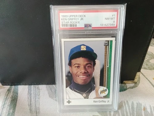 1989 upper deck ken griffey jr psa 8 nm-mt #1 hofer