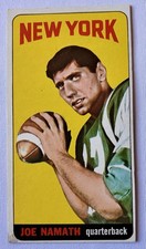 Topps 1965 Joe Namath Rookie #122 New York Jets Football Card. rookie card picture