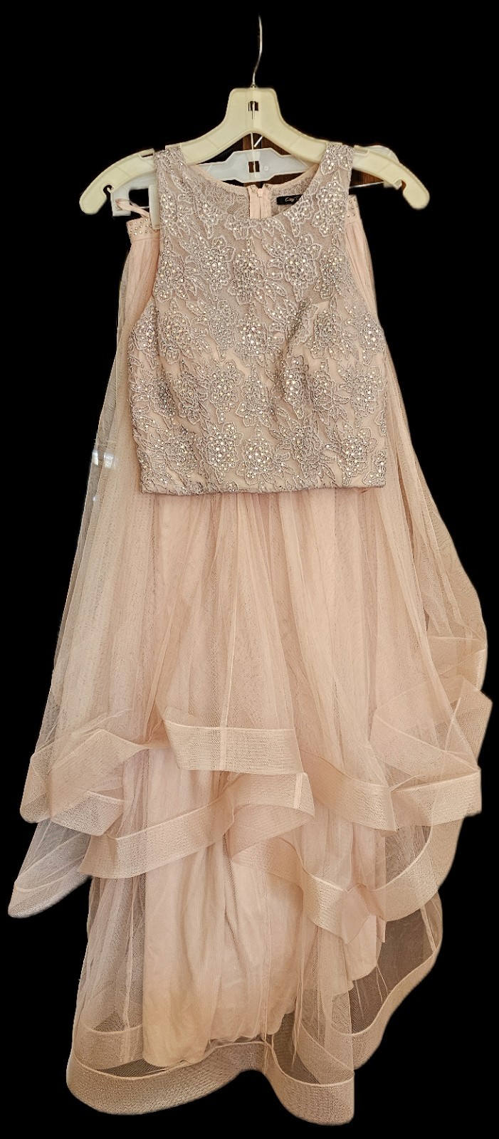 City Triangles Pink Sequin Two Piece Prom Dress S… - image 1