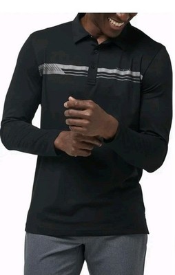 NWT Travis Mathew Course Mapper Heater Long Sleeve Golf Polo Shirt Mens Small