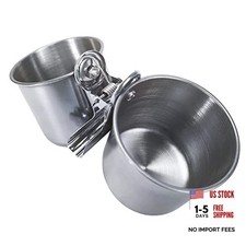 Bird Feeding - Parrot Food Dish Stainless Steel Parrot Feeders Water Cage Cups