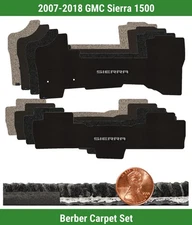 Custom Berber Carpet Mat Set for '07-18 GMC Sierra 1500 w/Logo (2 pieces) #QZW