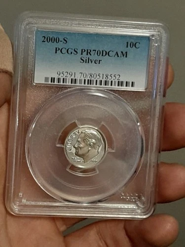 2000- S Silver Roosevelt Dime Proof PCGS PR70DCAM