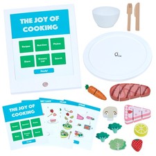 Little Chef Frankfurt Wooden Play Kitchen Tablet Recipe Set