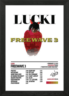 Lucki - Freewave 3 Album Cover gerahmt Wandbild Poster Leinwanddruck Bild