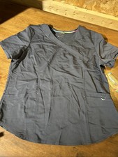 SCRUBSTAR PERFROMANCE STRETCH SCRUB TOP GRAY NWT SIZE XL 2 POCKET SIDE