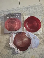 Fritz And Floyd 13 In Red Charger Plates Set Of 2