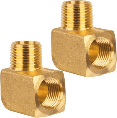 3/8'' NPT Male to 3/8'' NPT Female 90 Degree Brass Elbow Pipe Fitting 2-Pack