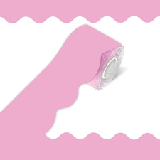 70Ft Pink Bulletin Board Border- Pure Pink Scalloped Rolled Border Trim Board Bo