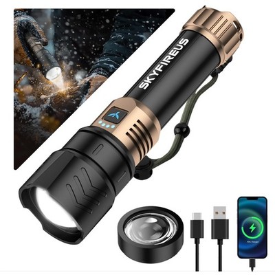 LED Flashlights High Lumens with Ignition Lens,2000lm Super Bright Rechargeab...