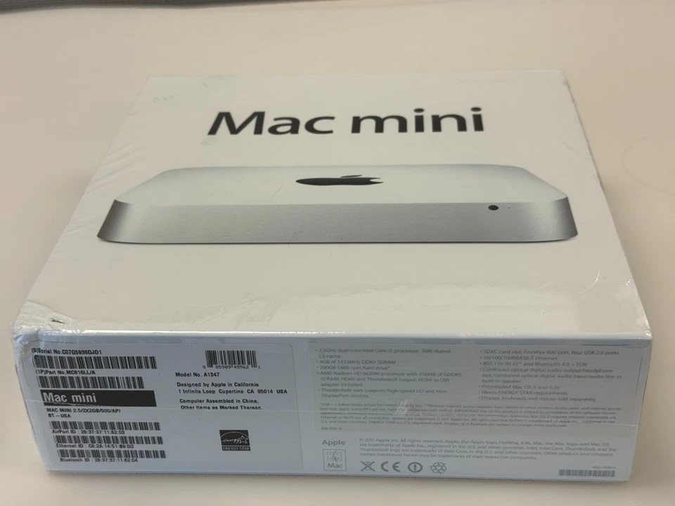Apple Mac Mini A1347 1.4 GHz Intel Core i5, 4GB Ram, 500GB HDD- Factory Sealed - Image 3 of 4