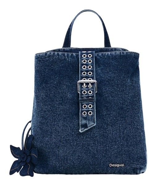 Desigual Curio Denim Mini Backpack Rucksack Denim Dark Blue Dunkelblau Neu-image