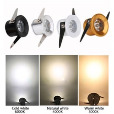 10/20pcs Recessed Mini 3W Led Spotlight Lamp Ceiling Downlight Cabinet 110V-240V