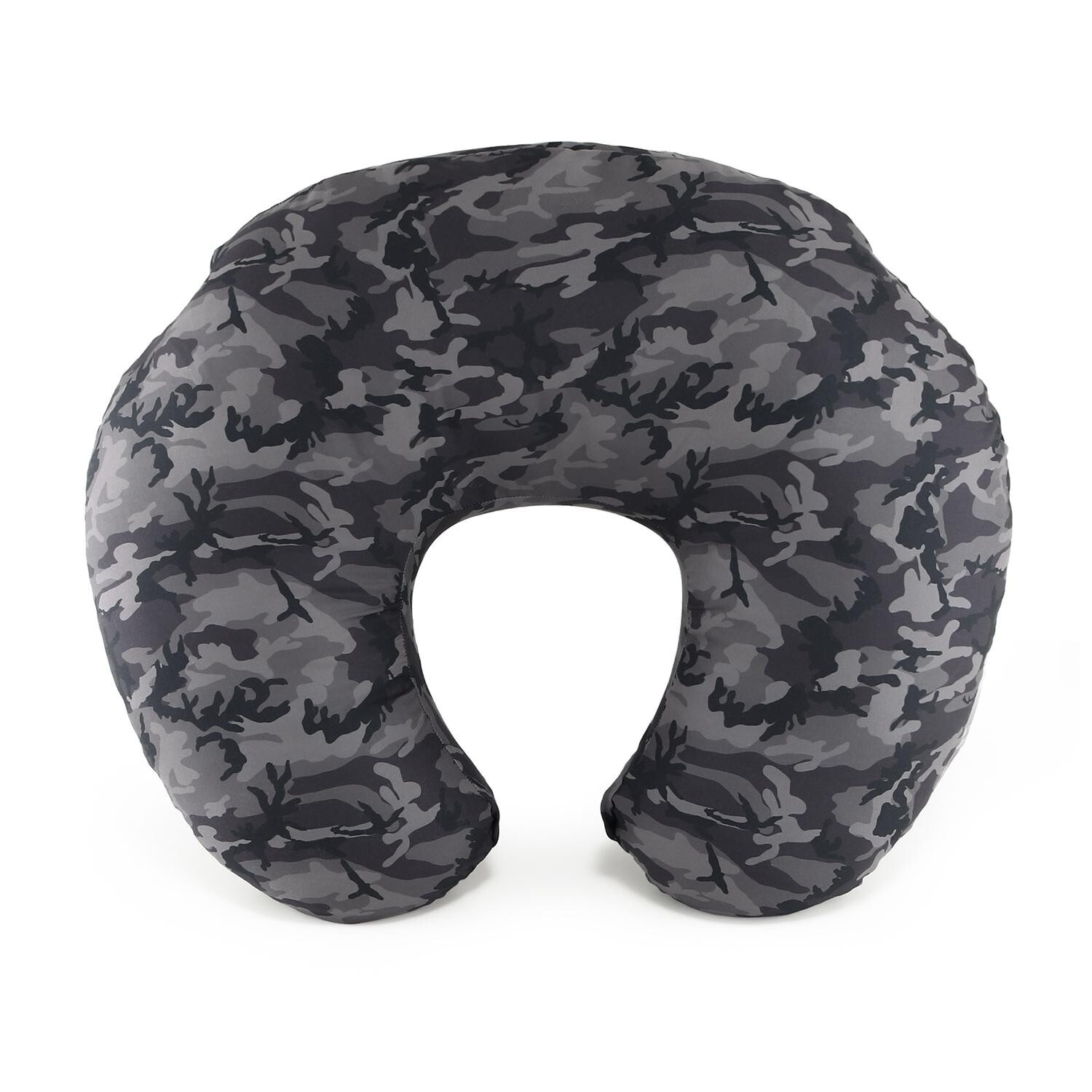 The Peanutshell Gray & Black Camo Print Nursing Pillow for Feeding & Cuddling-image