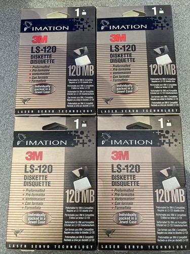 3M Imation LS-120 Diskette (Pack Of 4) Brand New Old Stock Still Sealed