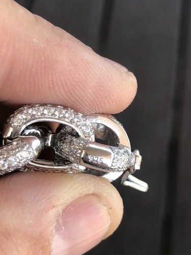 Mens Thick Hip Hop Rapper Rolo Bracelet Solid 925 Silver CZ ICY Fully ...