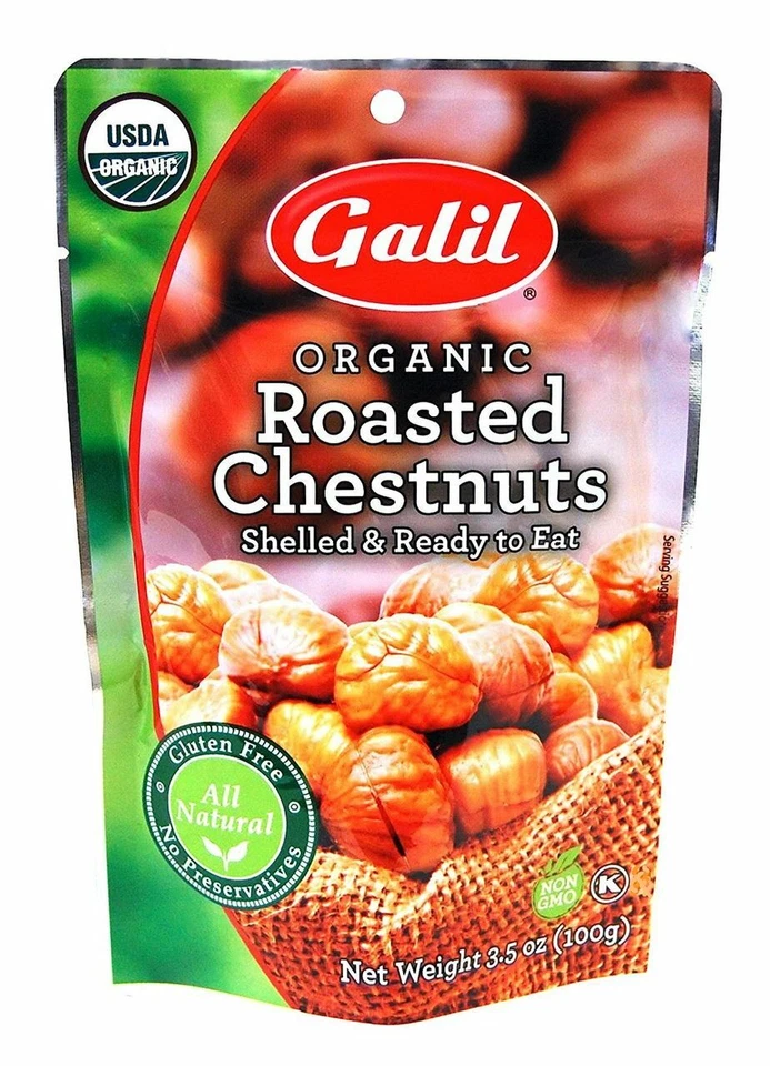 Castañas Ecológicas Tostadas y Peladas Castaño Sin Gluten Vegano (Pack de 6) Foto 2 de 4