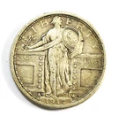 1917 D 25c Standing Liberty Silver Quarter Denver Type 1