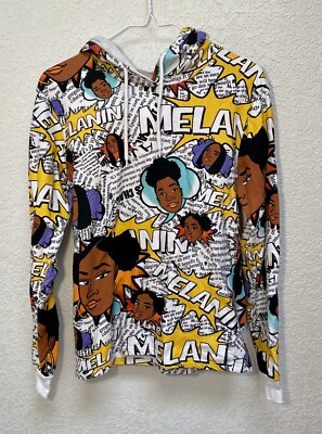 Onfire Top Melanin Queen Face Comic Book All-Over Graphic Hoodie Girls Sz Large