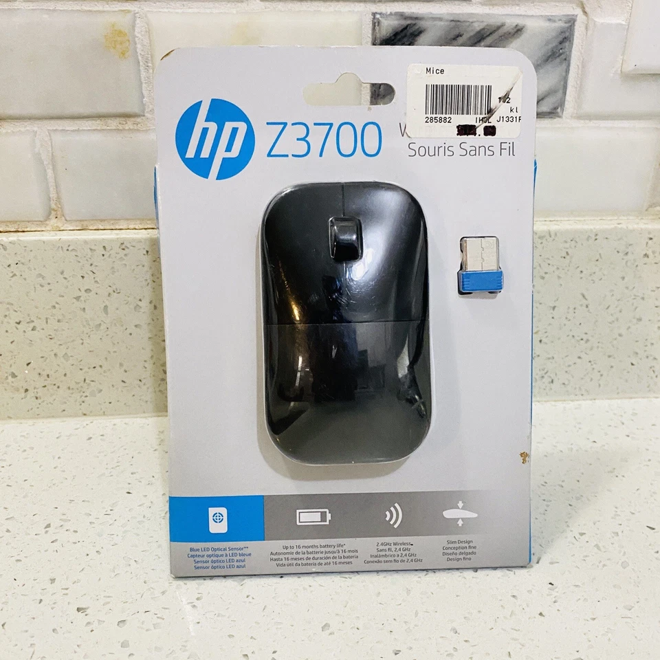HP Z3700 Wireless Computer Mouse with USB Dongle Black Brand New Sealed - Image 4 of 4