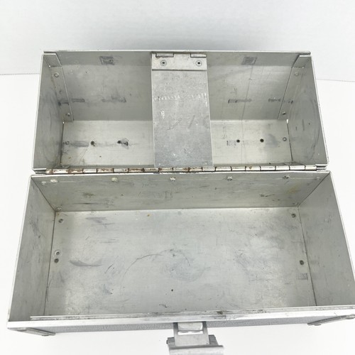 Vintage Metal Lunch Box Industrial Factory Worker Style Gray Pail Name Engraved - Picture 8 of 12