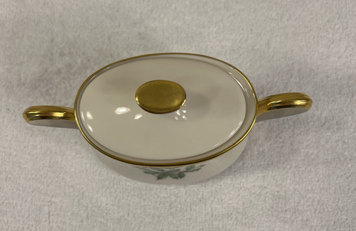 Zuccheriera Lenox Holiday China con coperchio Made in USA agrifoglio e bacche - Foto 3 di 15