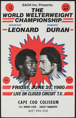 Fight Poster Boxing First Sugar Ray Leonard Vs Roberto Duran Kings 11x17 Art