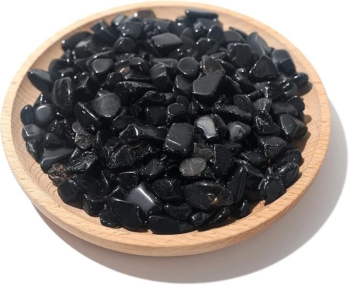 200stk Schwarz Obsidian Quarz Edelstein Trommelstein 20mm Chip Dekorative G621 - Bild 3 von 4