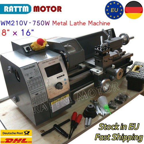 【EU】8" x 16" CD210V Metal Lathe 750W 210mm x 400mm Variable Speed for Metal Turn - Bild 1 von 6