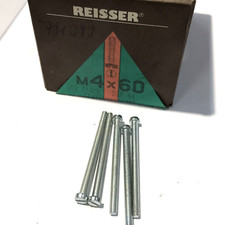 5x Flachkopf Schlitz Schrauben Verzinkt M4 x 60 mm, Kopf 6,6 mm (F-24)