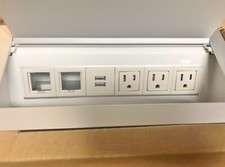 Byrne Multi-Outlet Power Center Silver White Hardwire Outlet USB Blank 9855