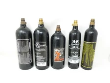 5 Paintball CO2 Tanks lot *Empty*  2 - 20 oz 1-16oz 2 - 12 oz Pure Energy Empire