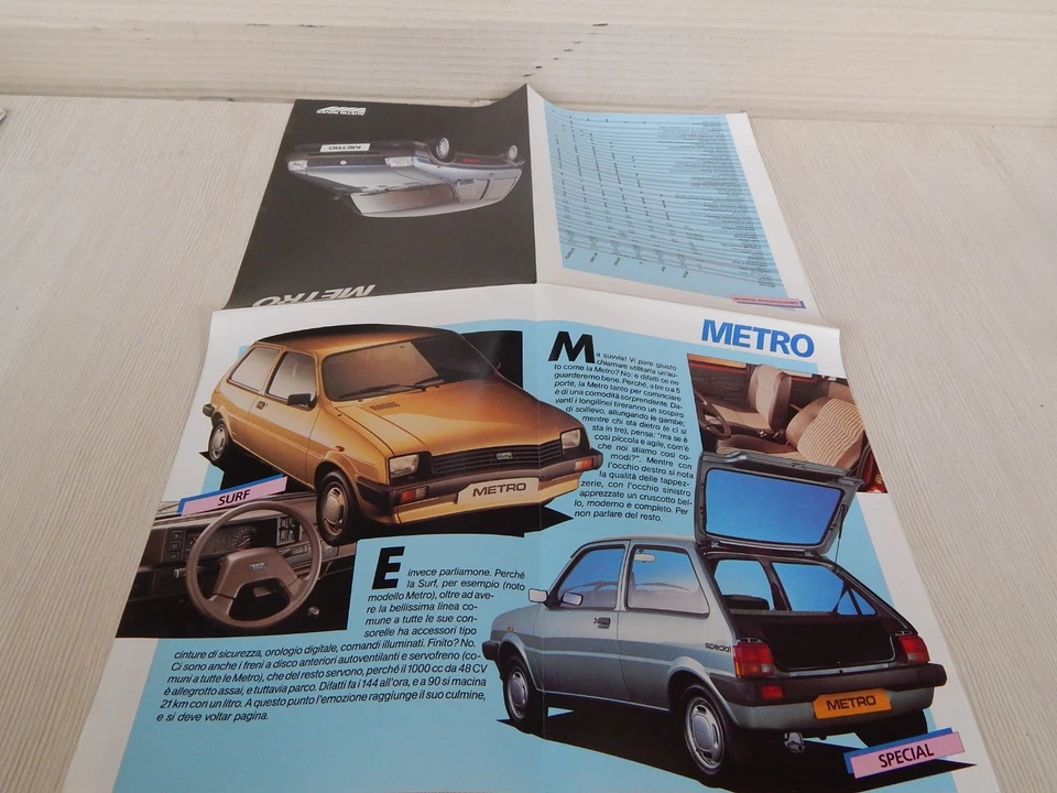 DEPLIANT ORIGINALE AUSTIN ROVER MG METRO TURBO E NORMALI BROCHURE PROSPEKT - Immagine 4 di 4