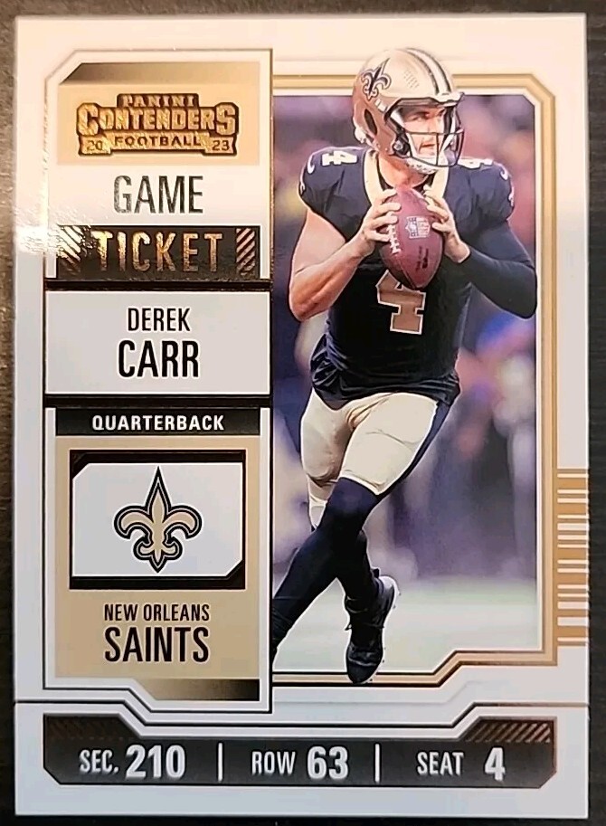 2023 Panini Contenders Bronze Game Ticket #72 Derek Carr, Saints