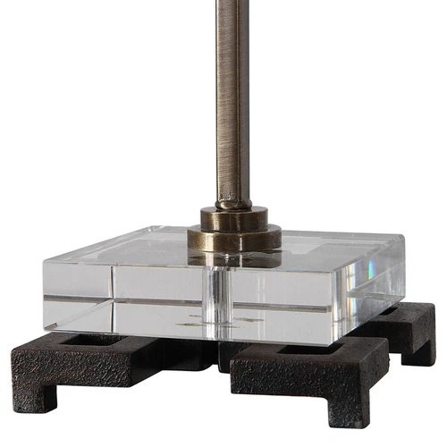 MID CENTURY URBAN DECOR DANYON 33" TABLE BUFFET LAMP IRON CRYSTAL BASE 29642 - Picture 3 of 5