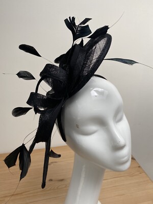 BRANDNEU Damen schwarz Scheibe auf Band, Hochzeit Goodwood Rennen besondere Anlässe