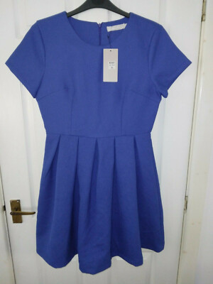 Lucy Wang Cap sleeve Skater dress Royal Blue size XL UK