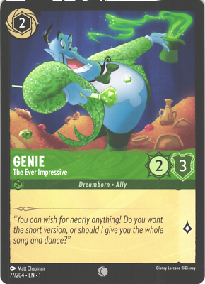 Disney Lorcana The first Chapter Non-Holo Genie 77/204 | eBay