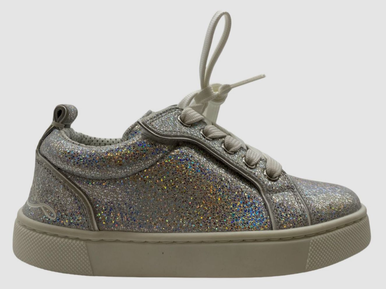 Christian Louboutin Kids Girls Silver Glitter Sneaker Right Shoe Only Size 29