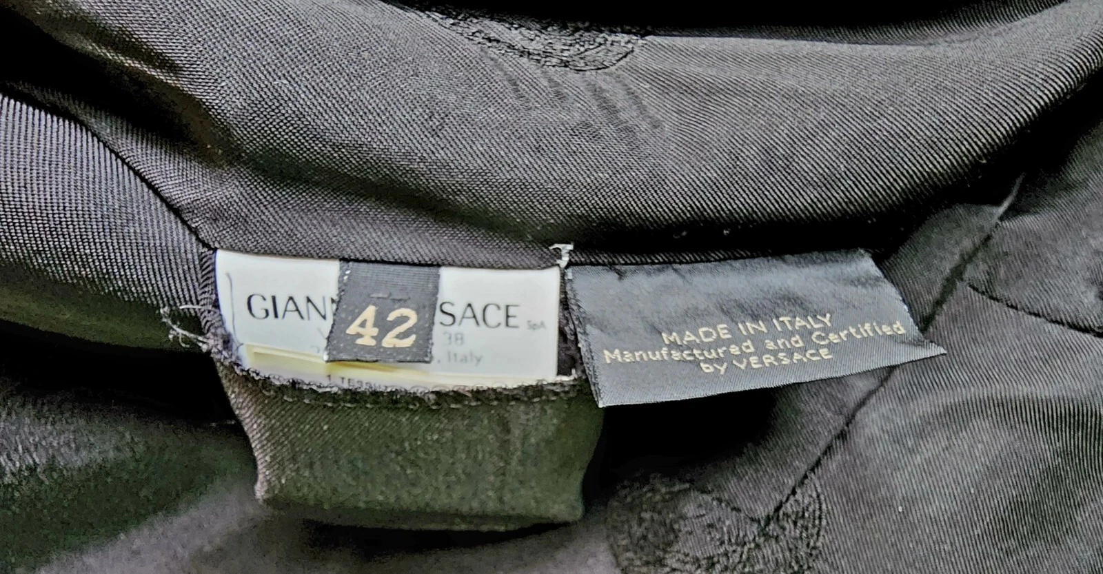 Blazer donna doppiopetto nero misto seta Versace taglia 42 US 8