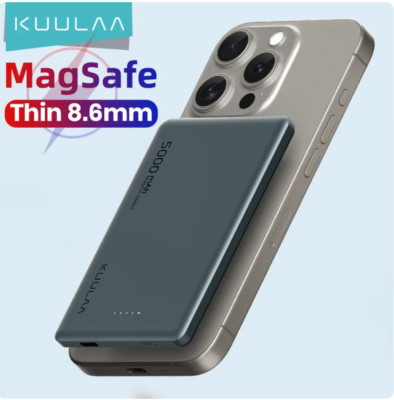 Kuulaa magsafe power bank 5000mah magnetisches kabelloses telefon ladegerät
