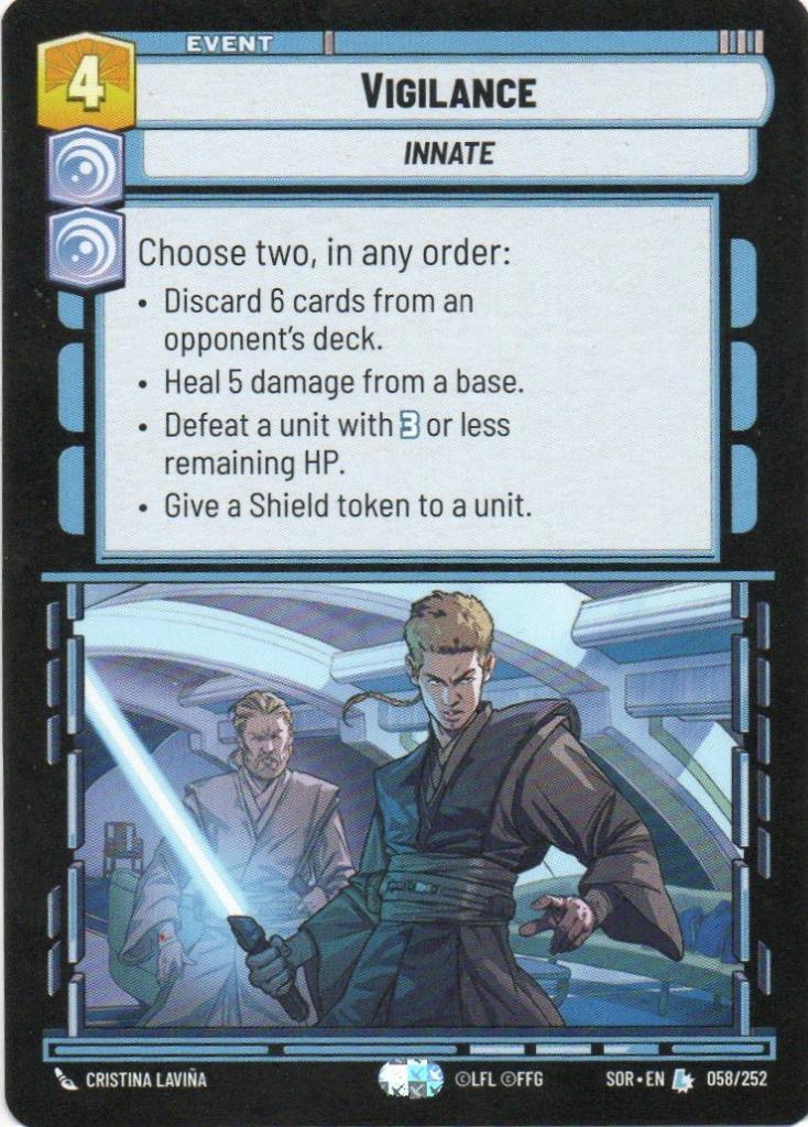 Star Wars: Unlimited: Spark of Rebellion: Vigilance: Lightly Played Condition