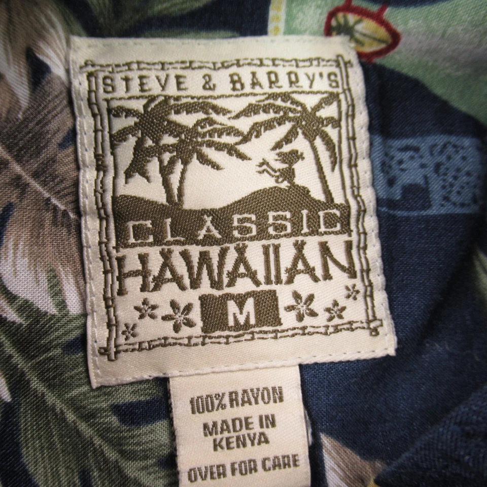 Camisa Steve & Berry's Para Hombre Mediana Manga Corta Abotonada Floral Hawaiana Foto 3 de 4