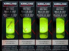 Kirkland Signature 3-Piece Urethane Cover Golf Balls, Neon Yellow