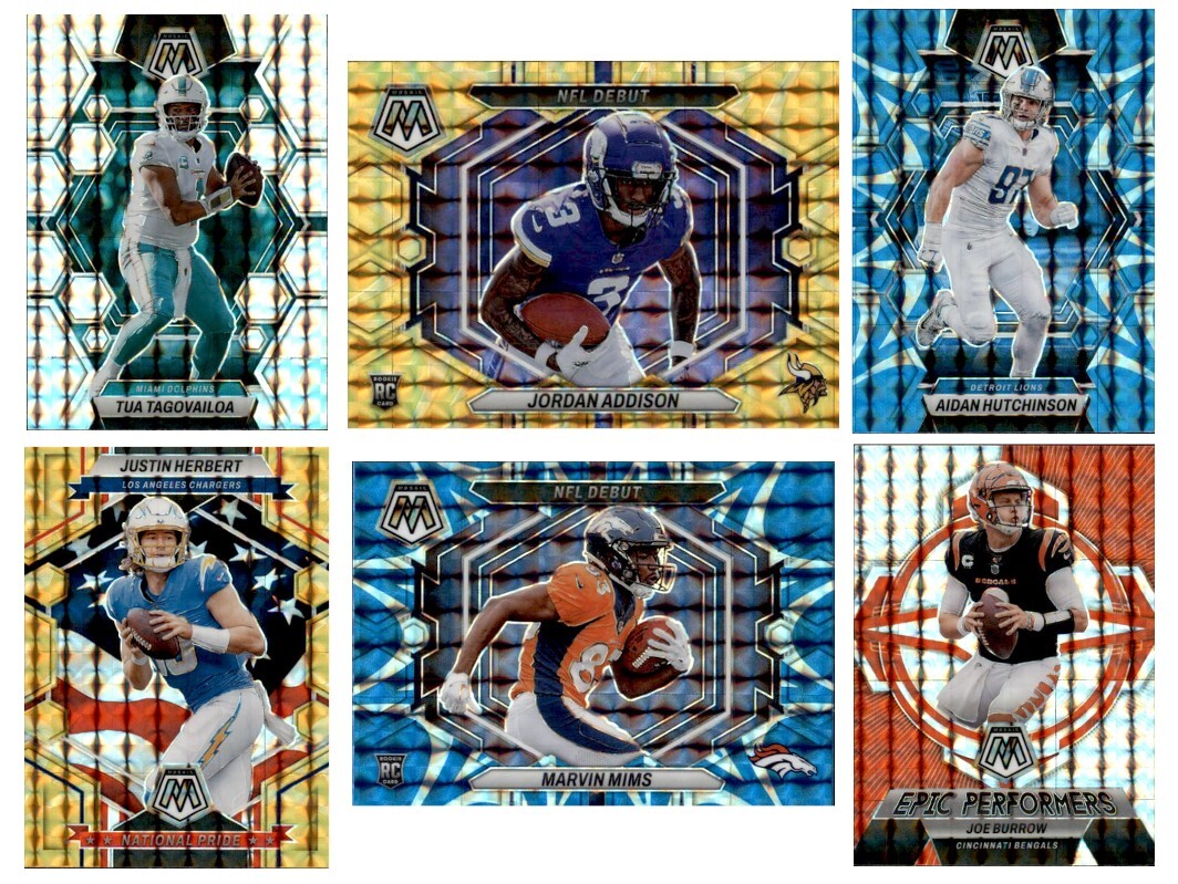 2023 Panini Mosaic Football Parallel Singles Silver Reactive Blue