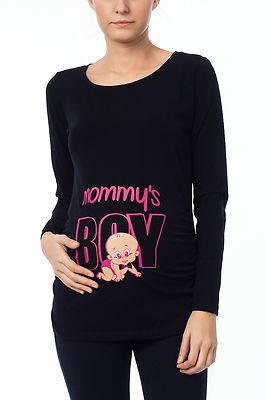 Umstandsshirt Mode Mama Baby süß T-Shirt Schwangerschaftsgeschenk Mommys Boy