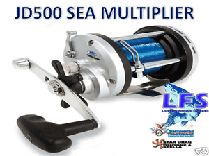 Lineaeffe JD 500 Multiplier Boat Sea Fishing Reel with 50lb line preloaded